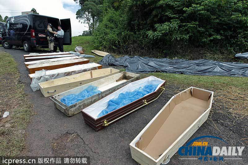 巴西一輛大巴墜入山谷至少14人死亡(圖)