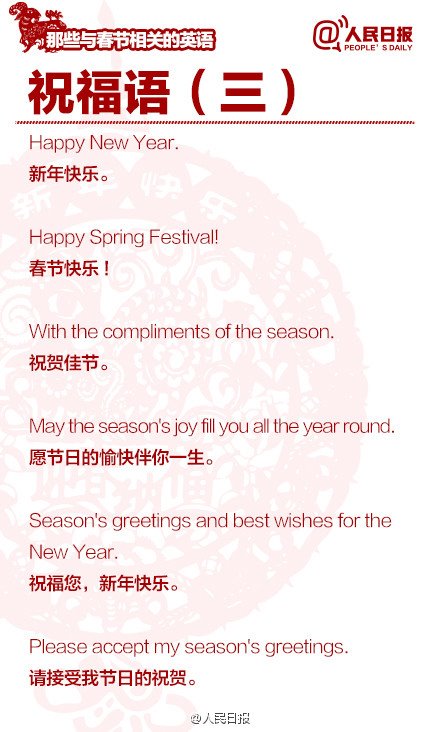 長知識！100個與春節(jié)有關(guān)的英文用語