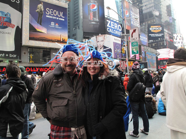 Revellers celebrate new year in Times Square in New York