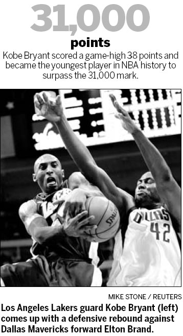 Bryant sets new mark to lift LA