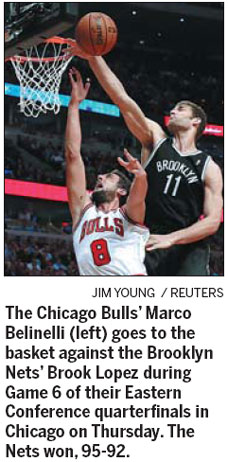 Nets defeat Bulls, 95-92, to force Game 7