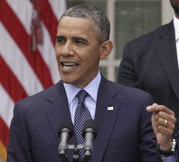 US President Barack Obama delivers a statement on commonsense measures to reduce gun violence in the Rose Garden of the White House in Washington, April 17, 2013. US Senate blocks gun-control legislation